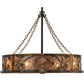 Meyda Lighting Whispering Pines 44" 16-Light Burnished Antique Copper Custom Logo Chandelier With Silver Mica Shade Glass and Fan