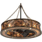 Meyda Lighting Whispering Pines 44" 16-Light Burnished Antique Copper Custom Logo Chandelier With Silver Mica Shade Glass and Fan
