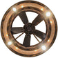 Meyda Lighting Whispering Pines 44" 16-Light Burnished Antique Copper Custom Logo Chandelier With Silver Mica Shade Glass and Fan