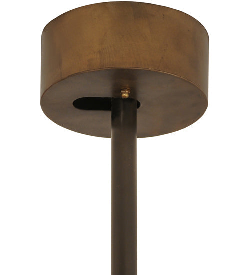 Meyda Lighting Whispering Pines 44" 16-Light Burnished Antique Copper Custom Logo Chandelier With Silver Mica Shade Glass and Fan