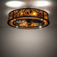 Meyda Lighting Whispering Pines 44" 16-Light Oil Rubbed Bronze Chandelier With Amber Mica Shade Glass and Fan