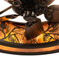 Meyda Lighting Whispering Pines 44" 16-Light Oil Rubbed Bronze Chandelier With Amber Mica Shade Glass and Fan
