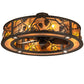 Meyda Lighting Whispering Pines 44" 16-Light Oil Rubbed Bronze Chandelier With Amber Mica Shade Glass and Fan