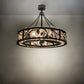 Meyda Lighting Whispering Pines 44" 24-Light Wrought Iron Chandelier With Silver Mica Shade Glass and Fan