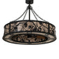 Meyda Lighting Whispering Pines 44" 24-Light Wrought Iron Chandelier With Silver Mica Shade Glass and Fan