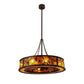 Meyda Lighting Whispering Pines 44" 8-Light Cafe Noir Chandelier With Amber Mica Shade Glass and Fan