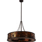 Meyda Lighting Whispering Pines 44" 8-Light Cafe Noir Chandelier With Amber Mica Shade Glass and Fan