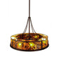Meyda Lighting Whispering Pines 44" 8-Light Cafe Noir Chandelier With Amber Mica Shade Glass and Fan