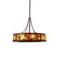 Meyda Lighting Whispering Pines 44" 8-Light Cafe Noir Chandelier With Amber Mica Shade Glass and Fan