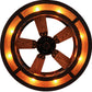 Meyda Lighting Whispering Pines 44" 8-Light Cafe Noir Chandelier With Amber Mica Shade Glass and Fan