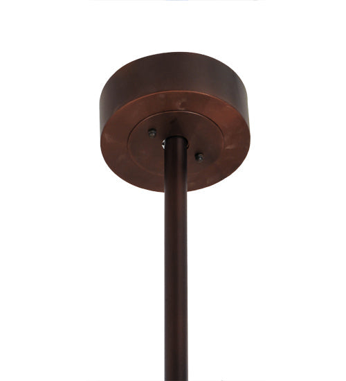 Meyda Lighting Whispering Pines 44" 8-Light Cafe Noir Chandelier With Amber Mica Shade Glass and Fan