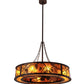 Meyda Lighting Whispering Pines 44" 8-Light Cafe Noir Chandelier With Amber Mica Shade Glass and Fan