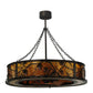 Meyda Lighting Whispering Pines 44" 8-Light Mahogany Bronze Chandelier With Amber Mica Shade Glass and 29" Wood Fan