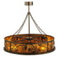 Meyda Lighting Whispering Pines 44" 8-Light Mahogany Bronze Chandelier With Amber Mica Shade Glass and 29" Wood Fan