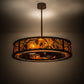 Meyda Lighting Whispering Pines 45" 12-Light Cafe Noir Chandelier With Amber Mica Shade Glass