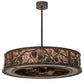 Meyda Lighting Whispering Pines 45" 12-Light Cafe Noir Chandelier With Amber Mica Shade Glass