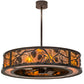 Meyda Lighting Whispering Pines 45" 12-Light Cafe Noir Chandelier With Amber Mica Shade Glass