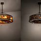 Meyda Lighting Whispering Pines 45" 12-Light Dark Burnished Antique Copper Chandelier With Amber Mica Shade Glass and Fan