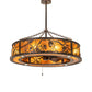 Meyda Lighting Whispering Pines 45" 12-Light Dark Burnished Antique Copper Chandelier With Amber Mica Shade Glass and Fan