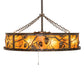 Meyda Lighting Whispering Pines 45" 12-Light Dark Burnished Antique Copper Chandelier With Amber Mica Shade Glass and Fan
