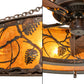 Meyda Lighting Whispering Pines 45" 12-Light Dark Burnished Antique Copper Chandelier With Amber Mica Shade Glass and Fan