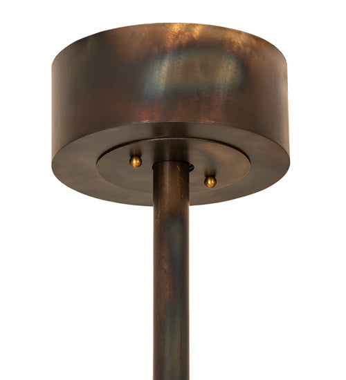 Meyda Lighting Whispering Pines 45" 12-Light Dark Burnished Antique Copper Chandelier With Amber Mica Shade Glass and Fan