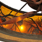 Meyda Lighting Whispering Pines 45" 12-Light Oil Rubbed Bronze Chandelier With Amber Mica Shade Glass and Fan