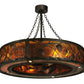 Meyda Lighting Whispering Pines 45" 12-Light Oil Rubbed Bronze Chandelier With Amber Mica Shade Glass and Fan