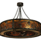 Meyda Lighting Whispering Pines 45" 12-Light Oil Rubbed Bronze Chandelier With Amber Mica Shade Glass and Fan