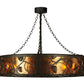 Meyda Lighting Whispering Pines 45" 12-Light Oil Rubbed Bronze Chandelier With Amber Mica Shade Glass and Fan