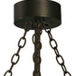 Meyda Lighting Whispering Pines 45" 12-Light Oil Rubbed Bronze Chandelier With Amber Mica Shade Glass and Fan