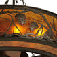 Meyda Lighting Whispering Pines 45" 12-Light Oil Rubbed Bronze Chandelier With Amber Mica Shade Glass and Fan