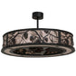 Meyda Lighting Whispering Pines 45" 12-Light Textured Black Chandelier With Silver Mica Shade Glass and Fan