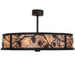 Meyda Lighting Whispering Pines 45" 12-Light Textured Black Chandelier With Silver Mica Shade Glass and Fan
