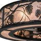 Meyda Lighting Whispering Pines 45" 12-Light Textured Black Chandelier With Silver Mica Shade Glass and Fan