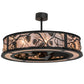 Meyda Lighting Whispering Pines 45" 12-Light Textured Black Chandelier With Silver Mica Shade Glass and Fan