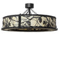 Meyda Lighting Whispering Pines 45" 12-Light Wrought Iron Chandelier With Beige Botticino Idalight Shade and Fan