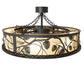 Meyda Lighting Whispering Pines 45" 12-Light Wrought Iron Chandelier With Beige Botticino Idalight Shade and Fan