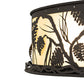 Meyda Lighting Whispering Pines 45" 12-Light Wrought Iron Chandelier With Beige Botticino Idalight Shade and Fan