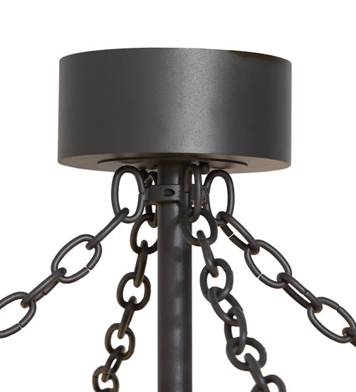Meyda Lighting Whispering Pines 45" 12-Light Wrought Iron Chandelier With Beige Botticino Idalight Shade and Fan