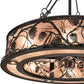 Meyda Lighting Whispering Pines 45" 16-Light Black Satin Wrought Iron Chandelier With Silver Mica Shade Glass and Fan