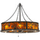 Meyda Lighting Whispering Pines 45" 16-Light Oil Rubbed Bronze Chandelier With Amber Mica Shade Glass and Fan