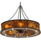 Meyda Lighting Whispering Pines 45" 16-Light Oil Rubbed Bronze Chandelier With Amber Mica Shade Glass and Fan