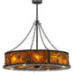 Meyda Lighting Whispering Pines 45" 16-Light Oil Rubbed Bronze Chandelier With Amber Mica Shade Glass and Fan
