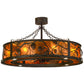 Meyda Lighting Whispering Pines 45" 16-Light Oil Rubbed Bronze Chandelier With Amber Mica Shade Glass and Fan
