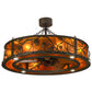 Meyda Lighting Whispering Pines 45" 16-Light Oil Rubbed Bronze Chandelier With Amber Mica Shade Glass and Fan