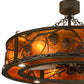 Meyda Lighting Whispering Pines 45" 16-Light Oil Rubbed Bronze Chandelier With Amber Mica Shade Glass and Fan