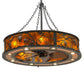 Meyda Lighting Whispering Pines 45" 16-Light Oil Rubbed Bronze Chandelier With Amber Mica Shade Glass and Fan