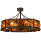 Meyda Lighting Whispering Pines 45" 16-Light Oil Rubbed Bronze Chandelier With Amber Mica Shade Glass and Fan