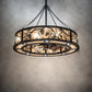 Meyda Lighting Whispering Pines 45" 24-Light Matte Black Chandelier With Silver Mica Shade Glass and Fan